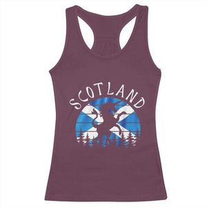 Funny Scotland Unicorn Scottish Flag Saltire Racerback Tank Top TS11 Maroon Print Your Wear