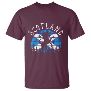 Funny Scotland Unicorn Scottish Flag Saltire T Shirt TS11 Maroon Print Your Wear
