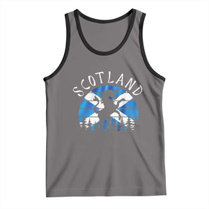 Funny Scotland Unicorn Scottish Flag Saltire Tank Top TS11 Deep Heather Black Print Your Wear