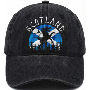 Funny Scotland Unicorn Scottish Flag Saltire Washed Cotton Baseball Cap TS11 Print Your Wear