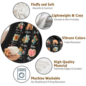 Choose Love Over Hate Fear Over And Over Again Throw Blanket Floral Inspirational Peace TS11 Print Your Wear