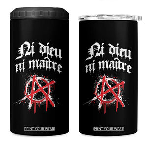 Ni Dieu Ni Maitre No God No Masters 4 in 1 Can Cooler Tumbler Anarchy Symbol TS11 One Size: 16 oz Black Print Your Wear