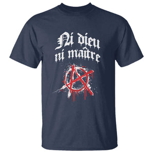 Ni Dieu Ni Maitre No God No Masters T Shirt Anarchy Symbol TS11 Navy Print Your Wear