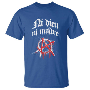 Ni Dieu Ni Maitre No God No Masters T Shirt Anarchy Symbol TS11 Royal Blue Print Your Wear
