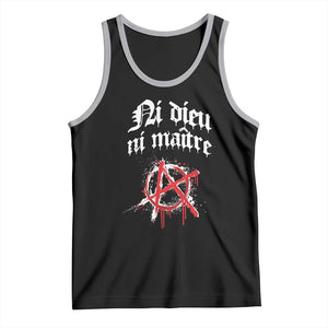 Ni Dieu Ni Maitre No God No Masters Tank Top Anarchy Symbol TS11 Black Athletic Heather Print Your Wear
