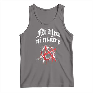 Ni Dieu Ni Maitre No God No Masters Tank Top Anarchy Symbol TS11 Deep Heather Print Your Wear