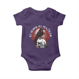 Ni Dieu Ni Maitre No God No Masters Baby Onesie Raven Skull TS11 Purple Print Your Wear