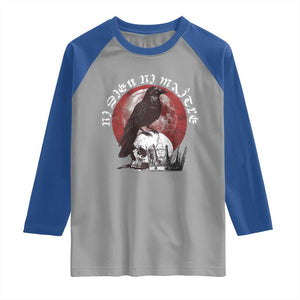 Ni Dieu Ni Maitre No God No Masters Raglan Shirt Raven Skull TS11 Sport Gray Royal Print Your Wear