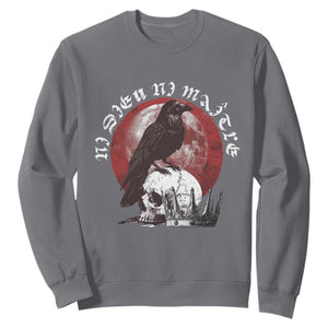 Ni Dieu Ni Maitre No God No Masters Sweatshirt Raven Skull TS11 Charcoal Print Your Wear