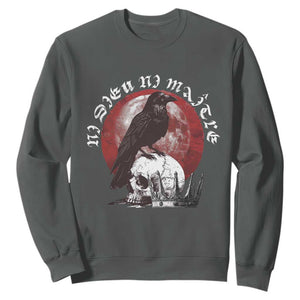 Ni Dieu Ni Maitre No God No Masters Sweatshirt Raven Skull TS11 Dark Heather Print Your Wear