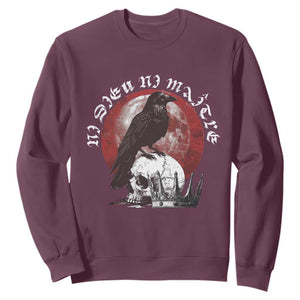 Ni Dieu Ni Maitre No God No Masters Sweatshirt Raven Skull TS11 Maroon Print Your Wear