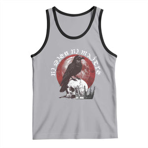 Ni Dieu Ni Maitre No God No Masters Tank Top Raven Skull TS11 Athletic Heather Black Print Your Wear