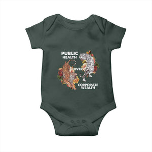 Public Health Over Corporate Wealth Baby Onesie Social Justice Tiger TS11 Print Your Wear