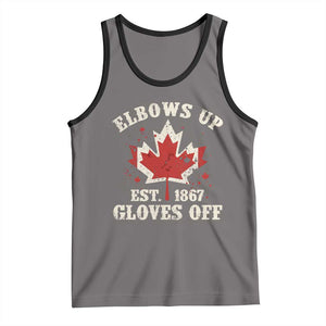 Elbows Up Canada EST 1867 Tank Top Proud Canadian Maple Leaf TS11 Deep Heather Black Print Your Wear