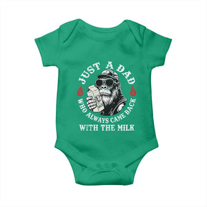 Just A Dad Who Always Came Back With The Milk Funny Bigfoot Father's Day Baby Onesie TS11 Irish Green Print Your Wear