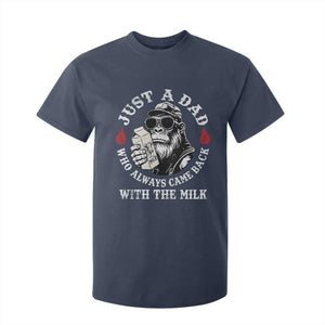 Just A Dad Who Always Came Back With The Milk Funny Bigfoot Father's Day T Shirt For Kid TS11 Navy Print Your Wear