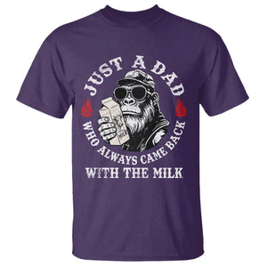 Just A Dad Who Always Came Back With The Milk Funny Bigfoot Father's Day T Shirt TS11 Purple Print Your Wear