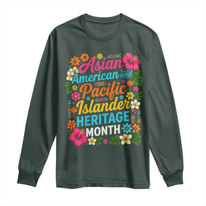 AAPI Asian American and Pacific Islander Heritage Month Long Sleeve Shirt TS11 Dark Forest Green Print Your Wear