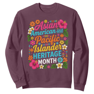 AAPI Asian American and Pacific Islander Heritage Month Sweatshirt TS11 Maroon Print Your Wear