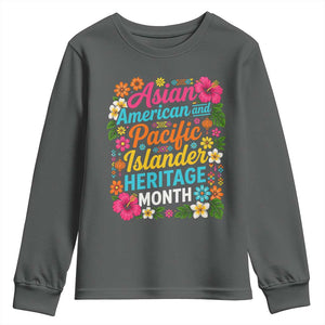 AAPI Asian American and Pacific Islander Heritage Month Youth Sweatshirt TS11 Dark Heather Print Your Wear