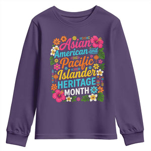 AAPI Asian American and Pacific Islander Heritage Month Youth Sweatshirt TS11 Purple Print Your Wear