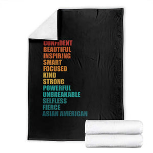 I Am Confident Beautiful Inspiring Asian American Throw Blanket AAPI Heritage Month TS11 Black Print Your Wear