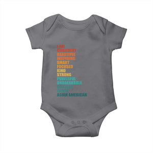 I Am Confident Beautiful Inspiring Asian American Baby Onesie AAPI Heritage Month TS11 Charcoal Print Your Wear