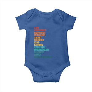 I Am Confident Beautiful Inspiring Asian American Baby Onesie AAPI Heritage Month TS11 Royal Blue Print Your Wear