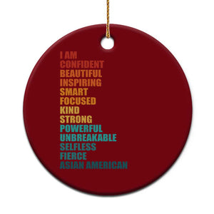 I Am Confident Beautiful Inspiring Asian American Ceramic Ornament AAPI Heritage Month TS11 1pc Red Print Your Wear