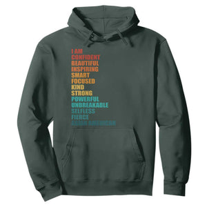 I Am Confident Beautiful Inspiring Asian American Hoodie AAPI Heritage Month TS11 Dark Forest Green Print Your Wear