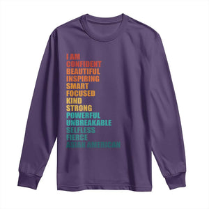 I Am Confident Beautiful Inspiring Asian American Long Sleeve Shirt AAPI Heritage Month TS11 Purple Print Your Wear