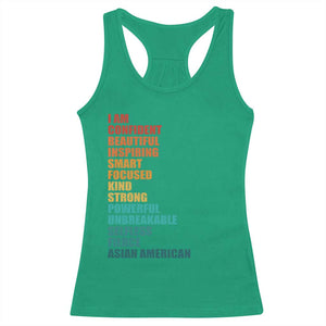 I Am Confident Beautiful Inspiring Asian American Racerback Tank Top AAPI Heritage Month TS11 Irish Green Print Your Wear