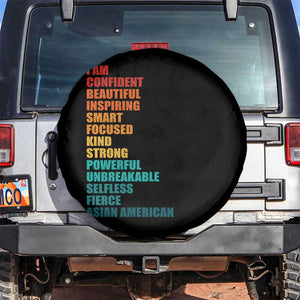 I Am Confident Beautiful Inspiring Asian American Spare Tire Cover AAPI Heritage Month TS11 No hole Black Print Your Wear