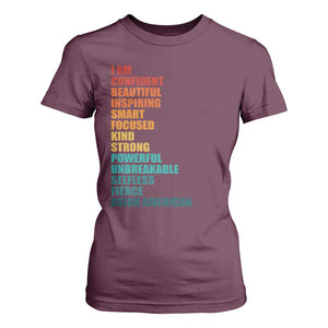 I Am Confident Beautiful Inspiring Asian American T Shirt For Women AAPI Heritage Month TS11 Maroon Print Your Wear