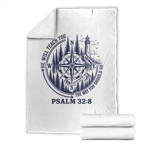 Christian Camping Throw Blanket He Will Teach You The Way You Should Go TS11 White Print Your Wear