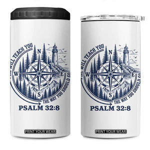 Christian Camping 4 in 1 Can Cooler Tumbler He Will Teach You The Way You Should Go TS11 One Size: 16 oz White Print Your Wear