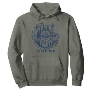 Christian Camping Hoodie He Will Teach You The Way You Should Go TS11 Military Green Print Your Wear