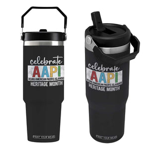Celebrate AAPI Heritage Month Flip Straw Tumbler Asian American and Pacific Islander Countries TS11 One Size: 30 oz Black Print Your Wear