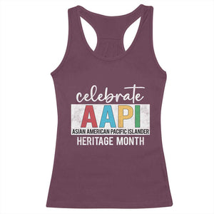 Celebrate AAPI Heritage Month Racerback Tank Top Asian American and Pacific Islander Countries TS11 Maroon Print Your Wear