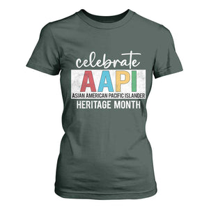 Celebrate AAPI Heritage Month T Shirt For Women Asian American and Pacific Islander Countries TS11 Dark Forest Green Print Your Wear