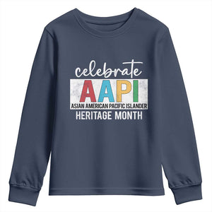 Celebrate AAPI Heritage Month Youth Sweatshirt Asian American and Pacific Islander Countries TS11 Navy Print Your Wear