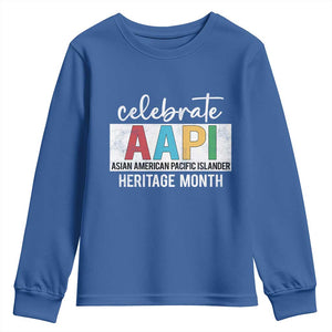 Celebrate AAPI Heritage Month Youth Sweatshirt Asian American and Pacific Islander Countries TS11 Royal Blue Print Your Wear