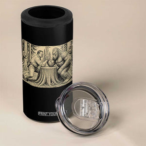Theodore Roosevelt and Bigfoot Arm Wrestling Retro 4 in 1 Can Cooler Tumbler TS11 Print Your Wear