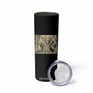Theodore Roosevelt and Bigfoot Arm Wrestling Retro Skinny Tumbler TS11 Print Your Wear