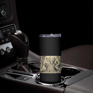 Theodore Roosevelt and Bigfoot Arm Wrestling Retro Skinny Tumbler TS11 Print Your Wear