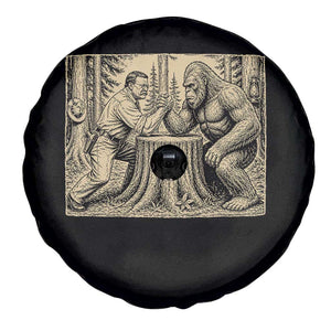 Theodore Roosevelt and Bigfoot Arm Wrestling Retro Spare Tire Cover TS11 Print Your Wear