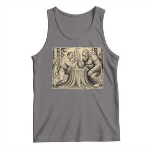 Theodore Roosevelt and Bigfoot Arm Wrestling Retro Tank Top TS11 Deep Heather Print Your Wear