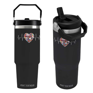 AAPI Heritage Month Heartbeat Heart Asian American and Pacific Islander Countries Flag Flip Straw Tumbler TS11 One Size: 30 oz Black Print Your Wear