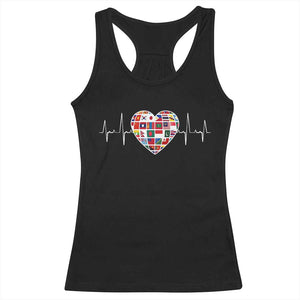 AAPI Heritage Month Heartbeat Heart Asian American and Pacific Islander Countries Flag Racerback Tank Top TS11 Black Print Your Wear