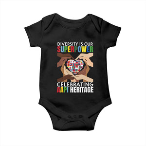 AAPI Heritage Month Baby Onesie Diversity Is Our Superpower Asian American and Pacific Islander Countries TS11 Black Print Your Wear